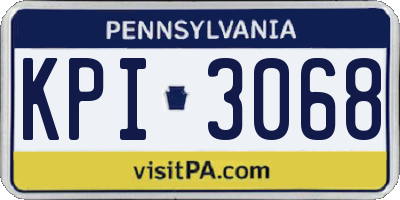PA license plate KPI3068