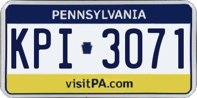 PA license plate KPI3071