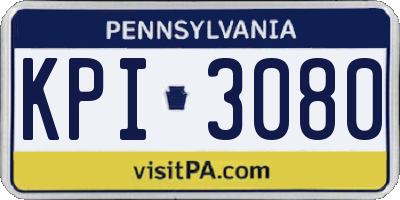 PA license plate KPI3080