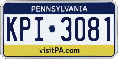 PA license plate KPI3081