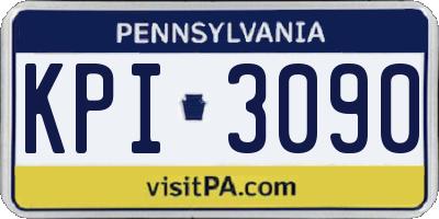 PA license plate KPI3090