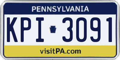 PA license plate KPI3091