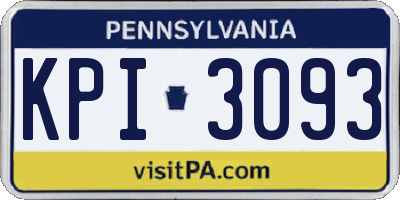 PA license plate KPI3093