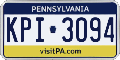 PA license plate KPI3094
