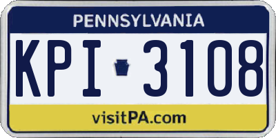 PA license plate KPI3108