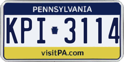PA license plate KPI3114