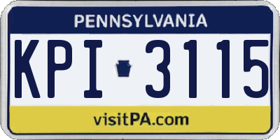 PA license plate KPI3115