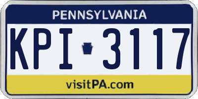 PA license plate KPI3117