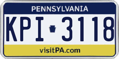 PA license plate KPI3118