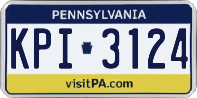 PA license plate KPI3124