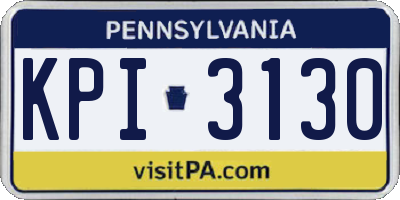 PA license plate KPI3130