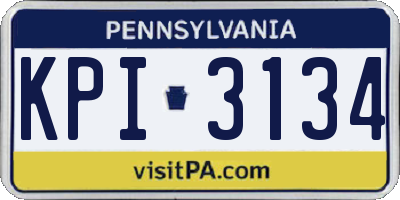 PA license plate KPI3134