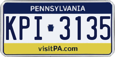 PA license plate KPI3135