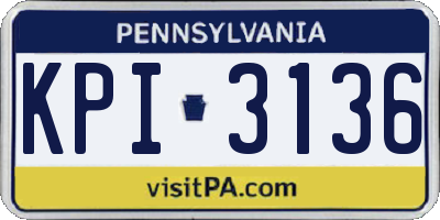 PA license plate KPI3136