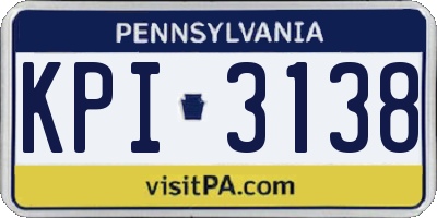 PA license plate KPI3138