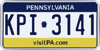 PA license plate KPI3141