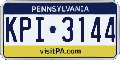 PA license plate KPI3144