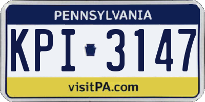 PA license plate KPI3147