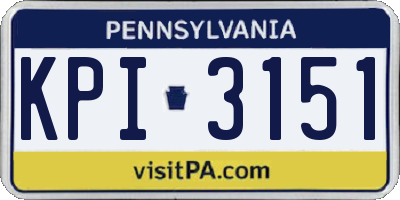 PA license plate KPI3151