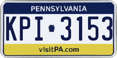 PA license plate KPI3153
