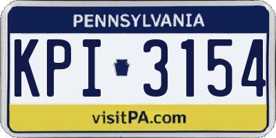 PA license plate KPI3154