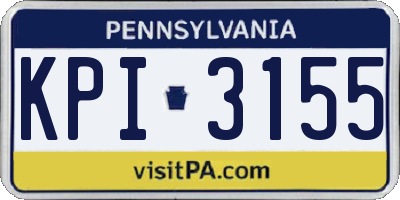 PA license plate KPI3155