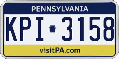 PA license plate KPI3158