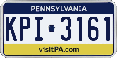 PA license plate KPI3161
