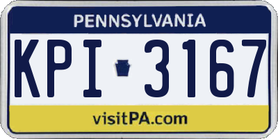 PA license plate KPI3167