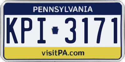 PA license plate KPI3171