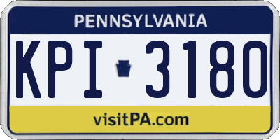 PA license plate KPI3180