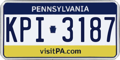 PA license plate KPI3187