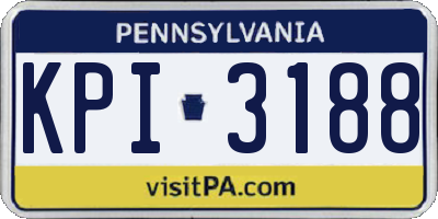 PA license plate KPI3188