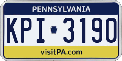 PA license plate KPI3190