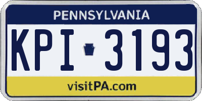 PA license plate KPI3193