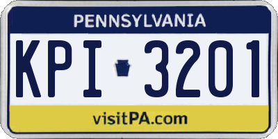 PA license plate KPI3201