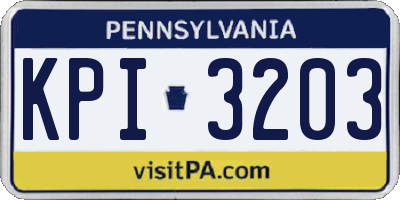 PA license plate KPI3203