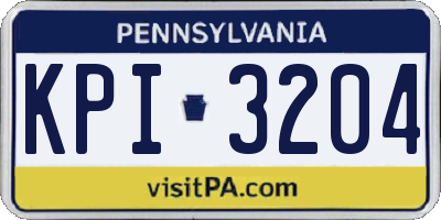 PA license plate KPI3204