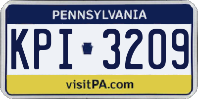 PA license plate KPI3209