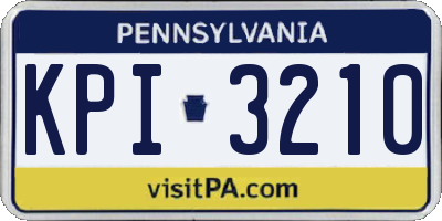PA license plate KPI3210