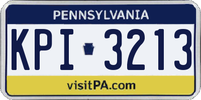PA license plate KPI3213
