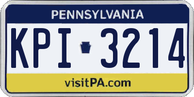 PA license plate KPI3214
