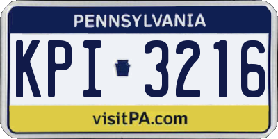 PA license plate KPI3216