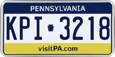 PA license plate KPI3218