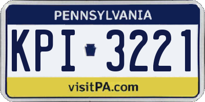 PA license plate KPI3221