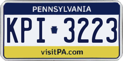 PA license plate KPI3223