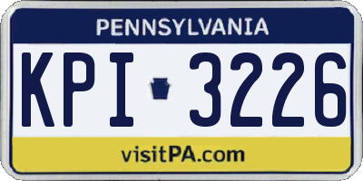 PA license plate KPI3226