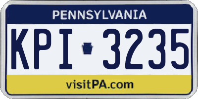 PA license plate KPI3235