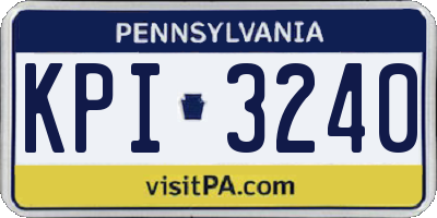 PA license plate KPI3240