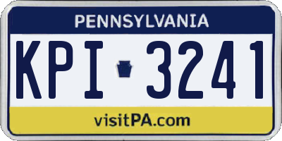 PA license plate KPI3241